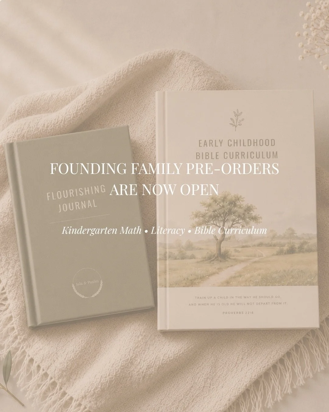 Today is the day. 🌿

After months of prayer, writing, designing, revising, and dreaming, Isla &amp; Psalm is officially open for Founding Family pre-orders.

We created Isla &amp; Psalm because we believe childhood is sacred.

Children deserve an ed