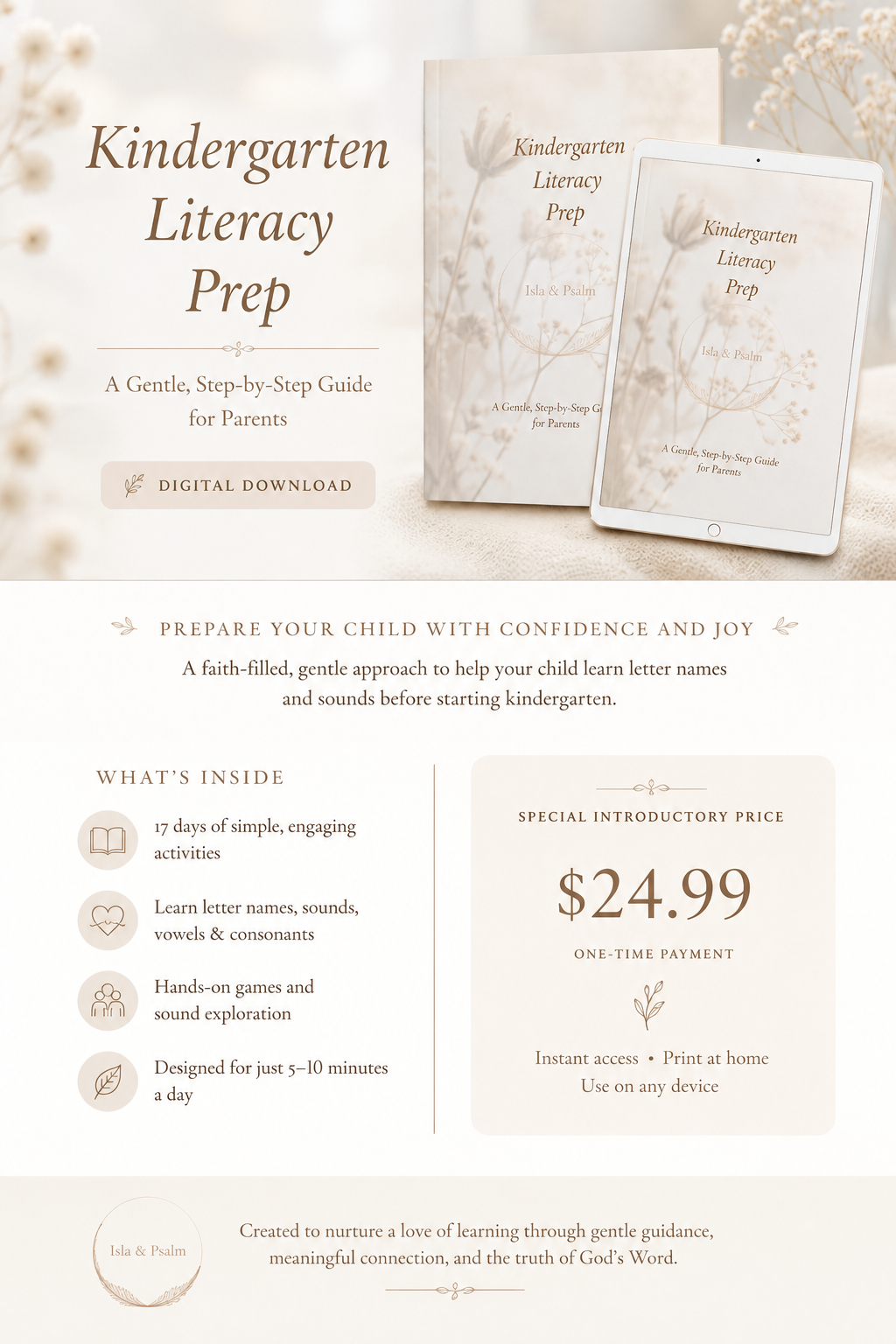 Kindergarten Literacy Prep Course