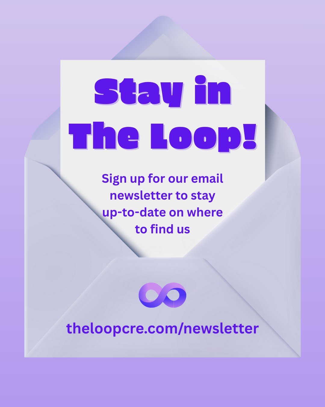 Stay in The Loop! ♾️📧

Sign up for our email newsletter for updates from us and ways YOU can get involved.  Follow along right here on Facebook and Instagram as well for more immediate updates and information!

#theloopcre #creativereuse #creativere
