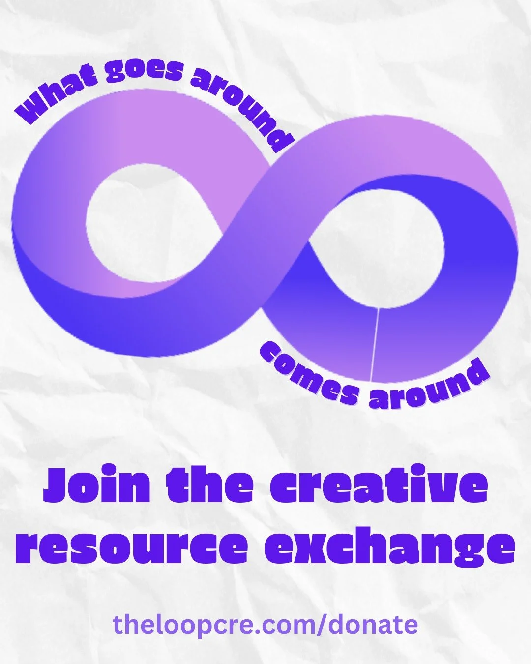 SWIPE if you're ready to join the RESUSE REVOLUTION ♾️

Help us build our hub for rescued art and craft materials by donating your lightly used or unused supplies!  Here's how:

1. Round up your unneeded art and craft supplies
2. Head to www.theloopc