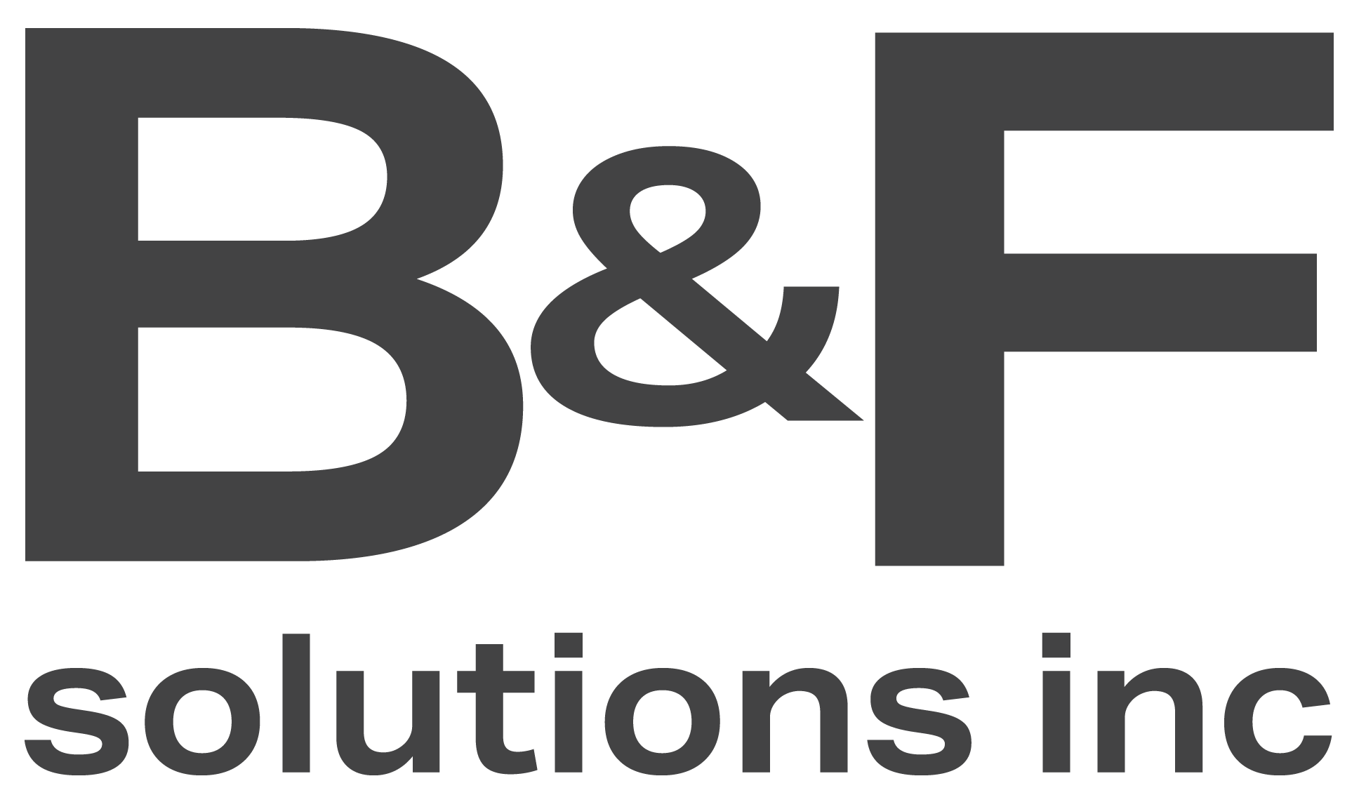 Logo for B&E Solutions Inc, featuring large uppercase B and E with a smaller ampersand in between, all in gray, with the company name in lowercase gray text beneath.