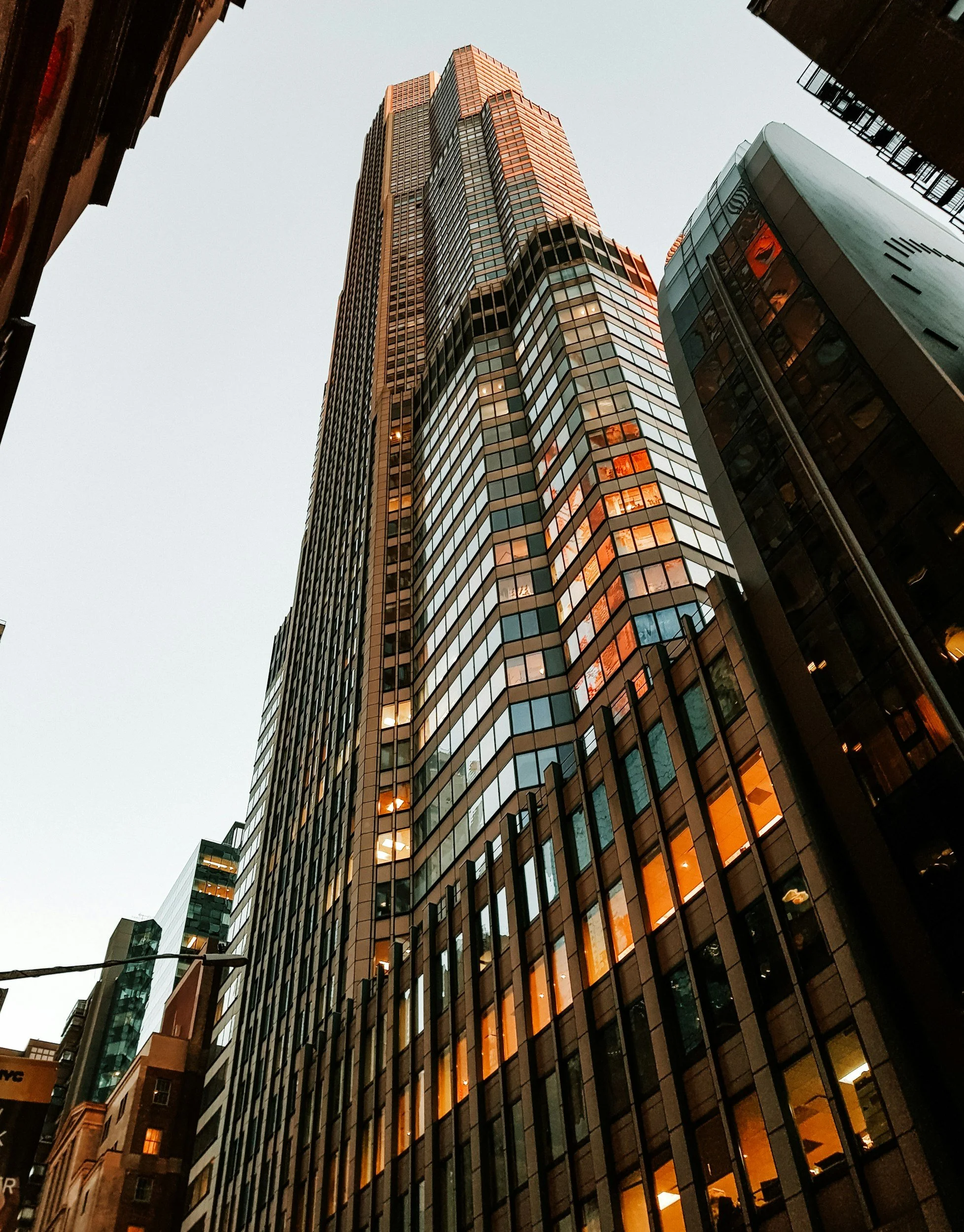 Downtown office high rise at dusk