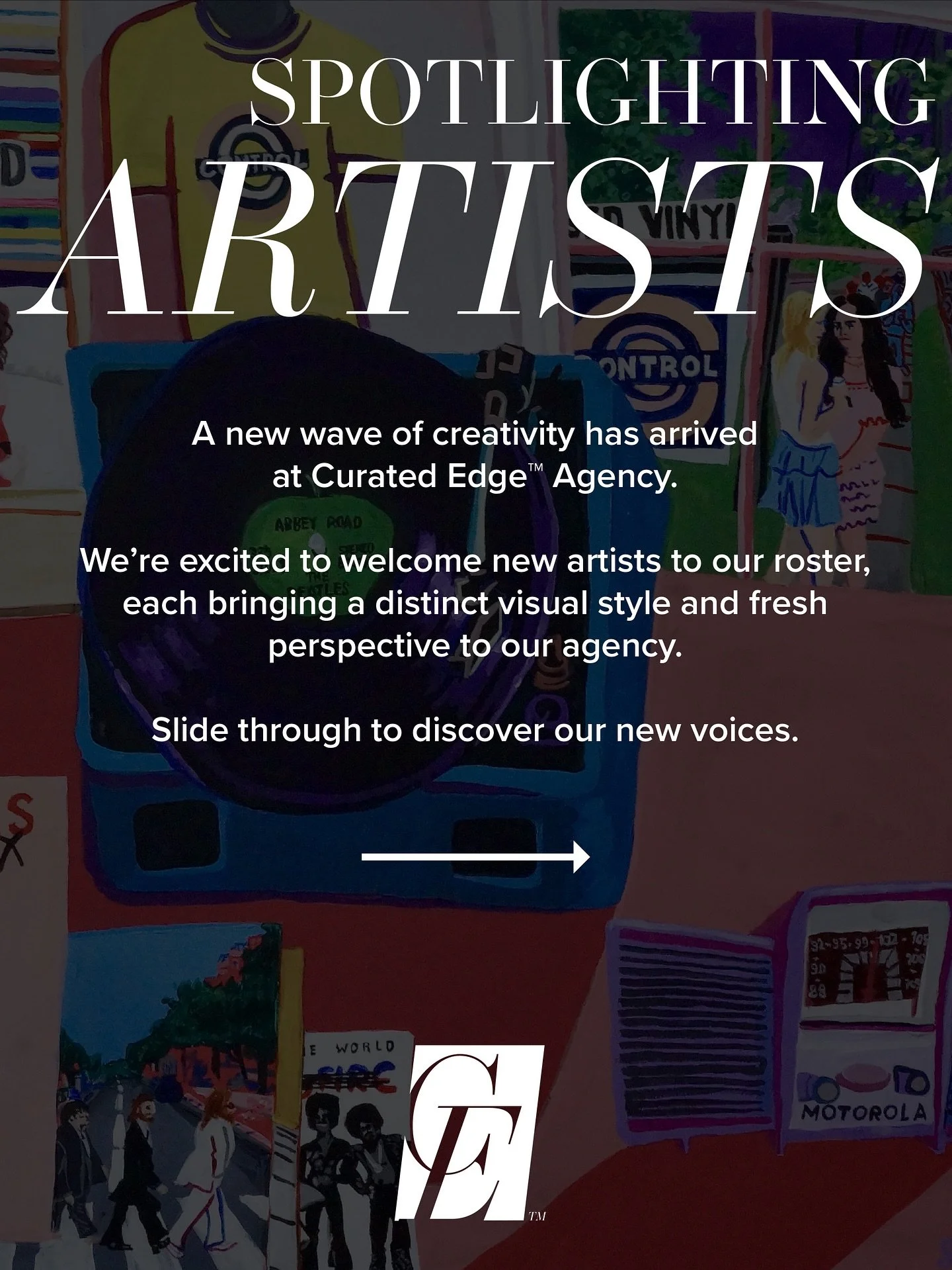 At Curated Edge, we selectively represent artists whose work pushes boundaries and inspires! ✨🎨

This new lineup reflects our commitment to visionary talent and to helping brands find the perfect creative partner 🤝

For inquiries and collaborations