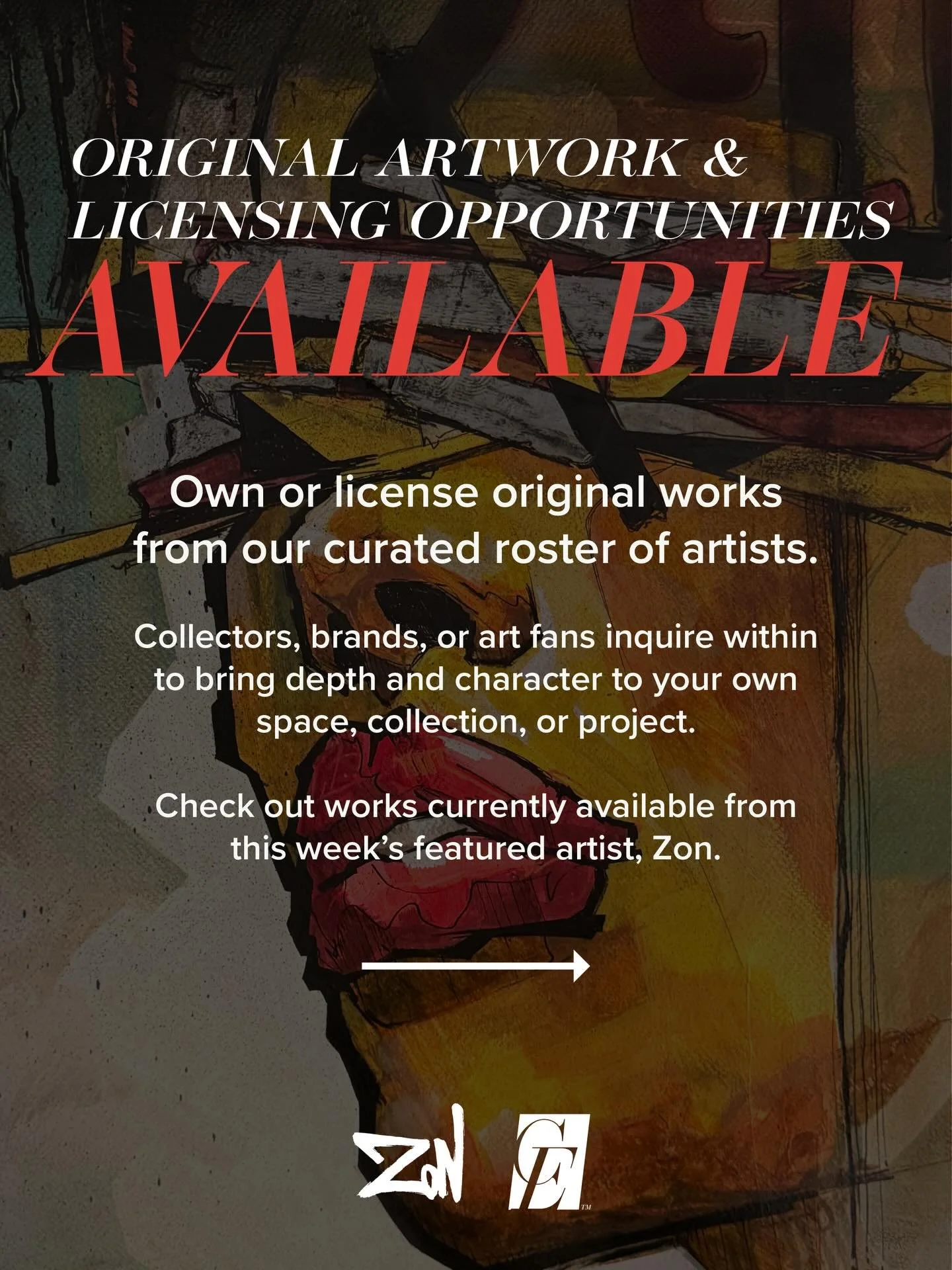 Want to own or license an original @zonhq work? Contact us at licensing@curatededgeagency.com 🎨

&bull;

#artlicensing #originalartforsale #fineart #artwork #artagency