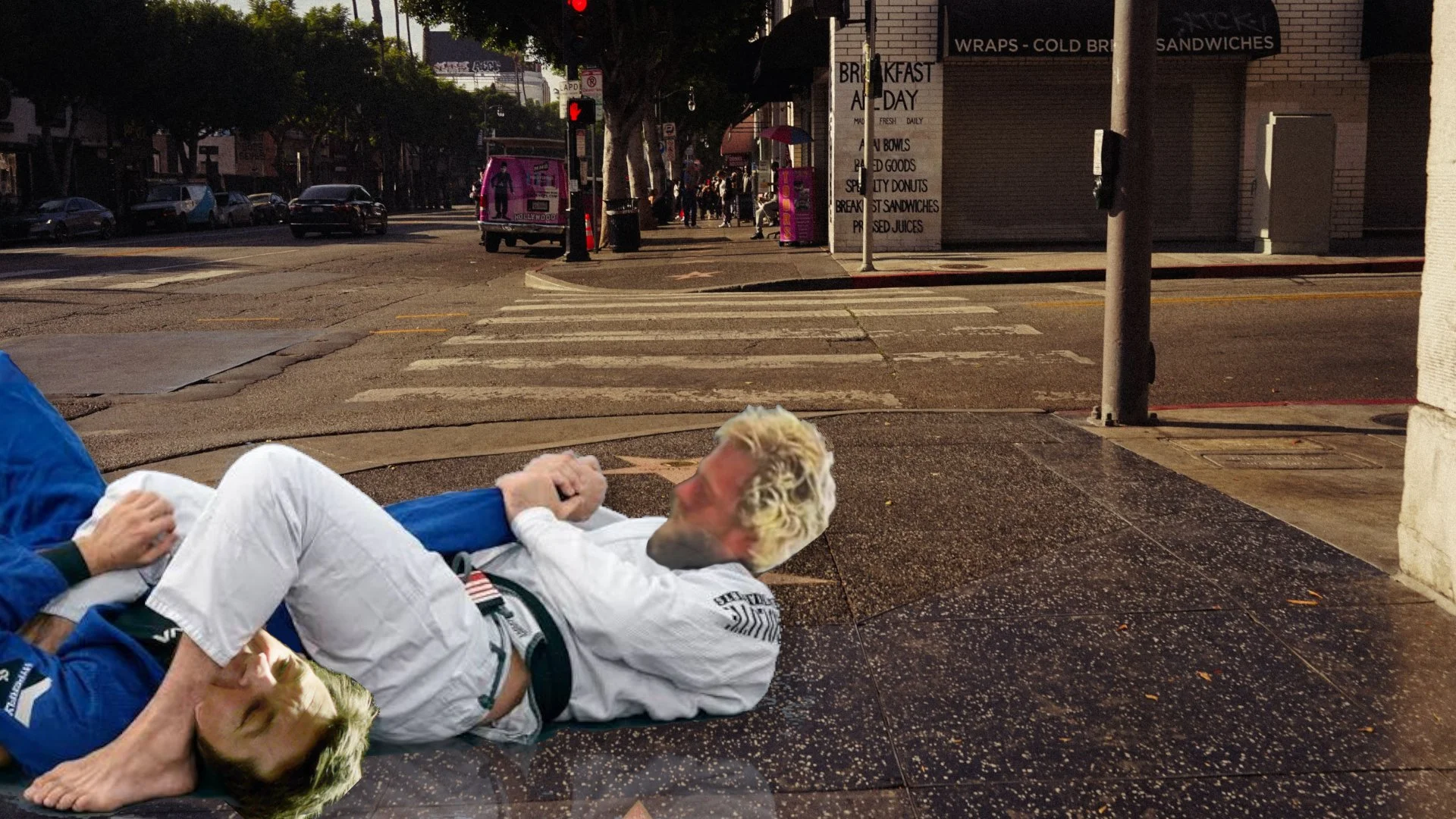 Jonah Hill Spotted on Hollywood Boulevard Putting Jason Bateman in an Arm Bar