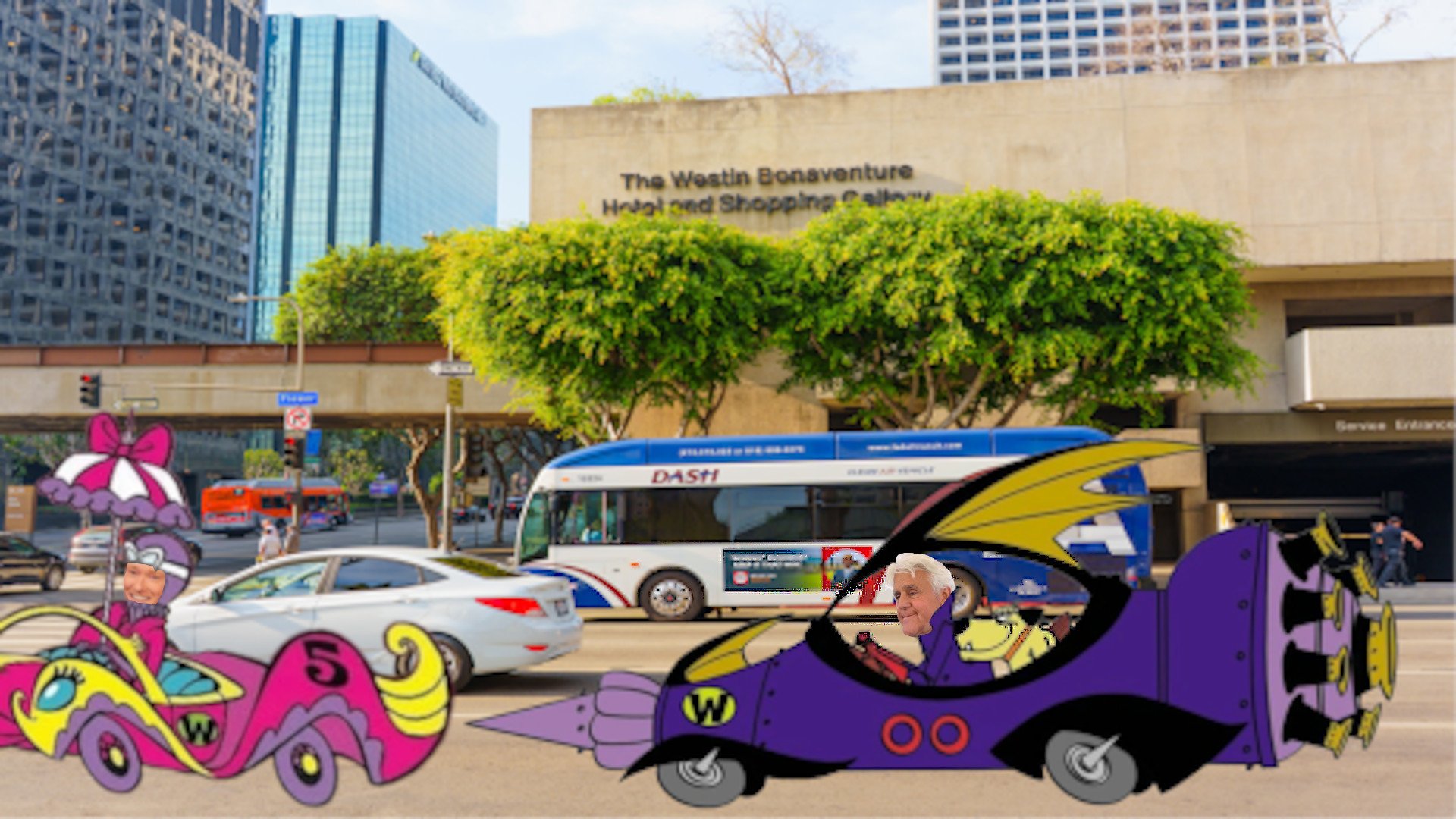 Jay Leno Spotted in Vintage Car Racing Conan to the Oscars