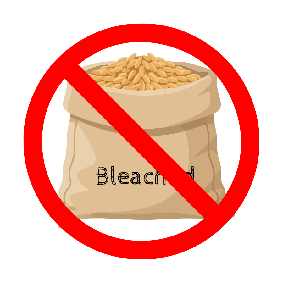 No bleached grains are in any of our Meal Prep meals