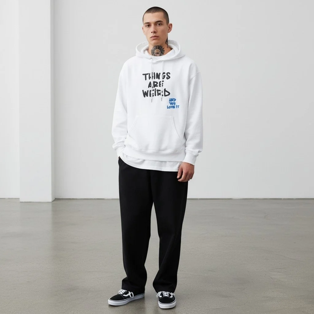THINGS ARE WEIRD | Sweat à capuche blanc