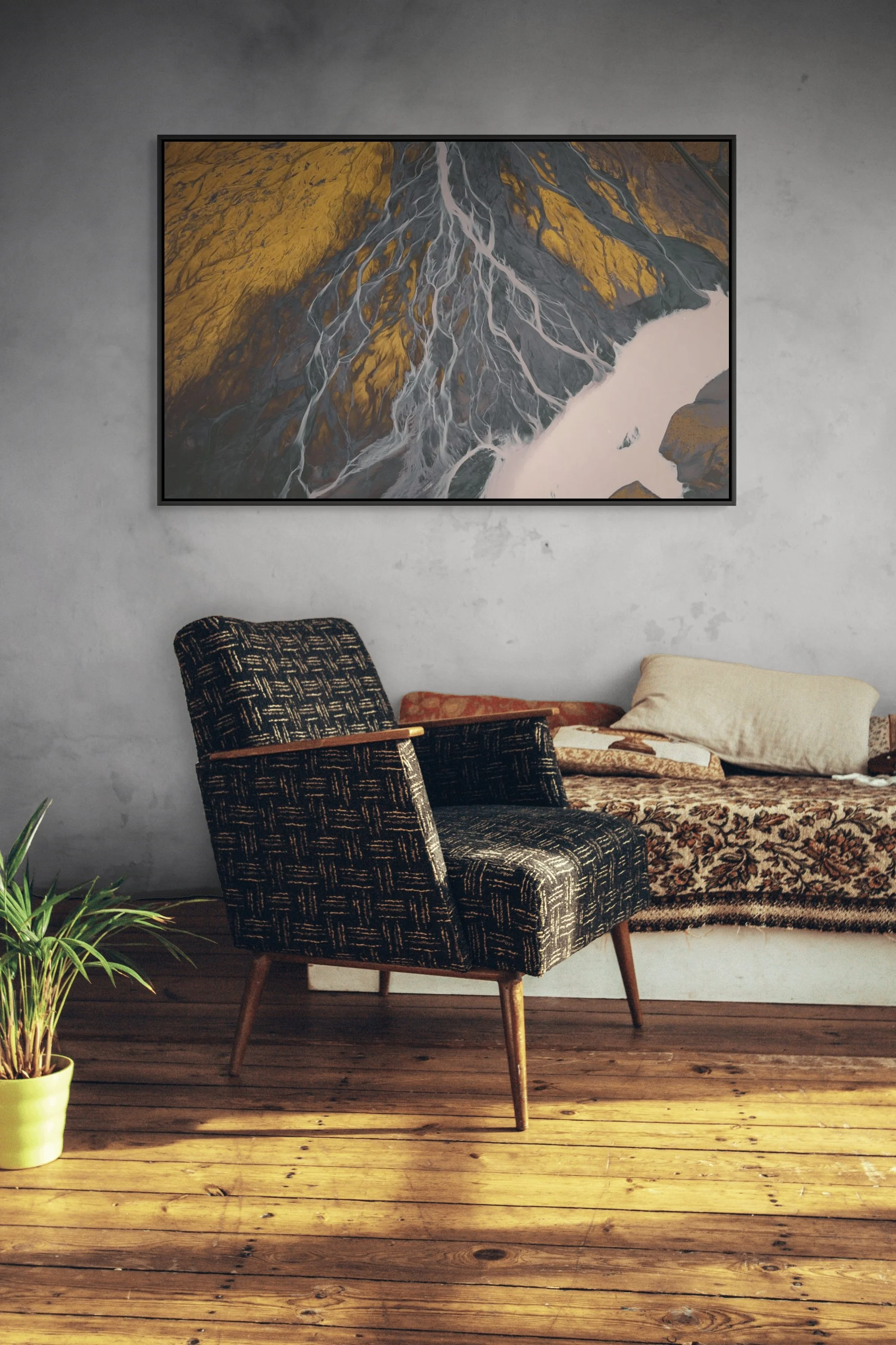  Shown: 32×48 Chromaluxe Metal Print with floating black frame. 