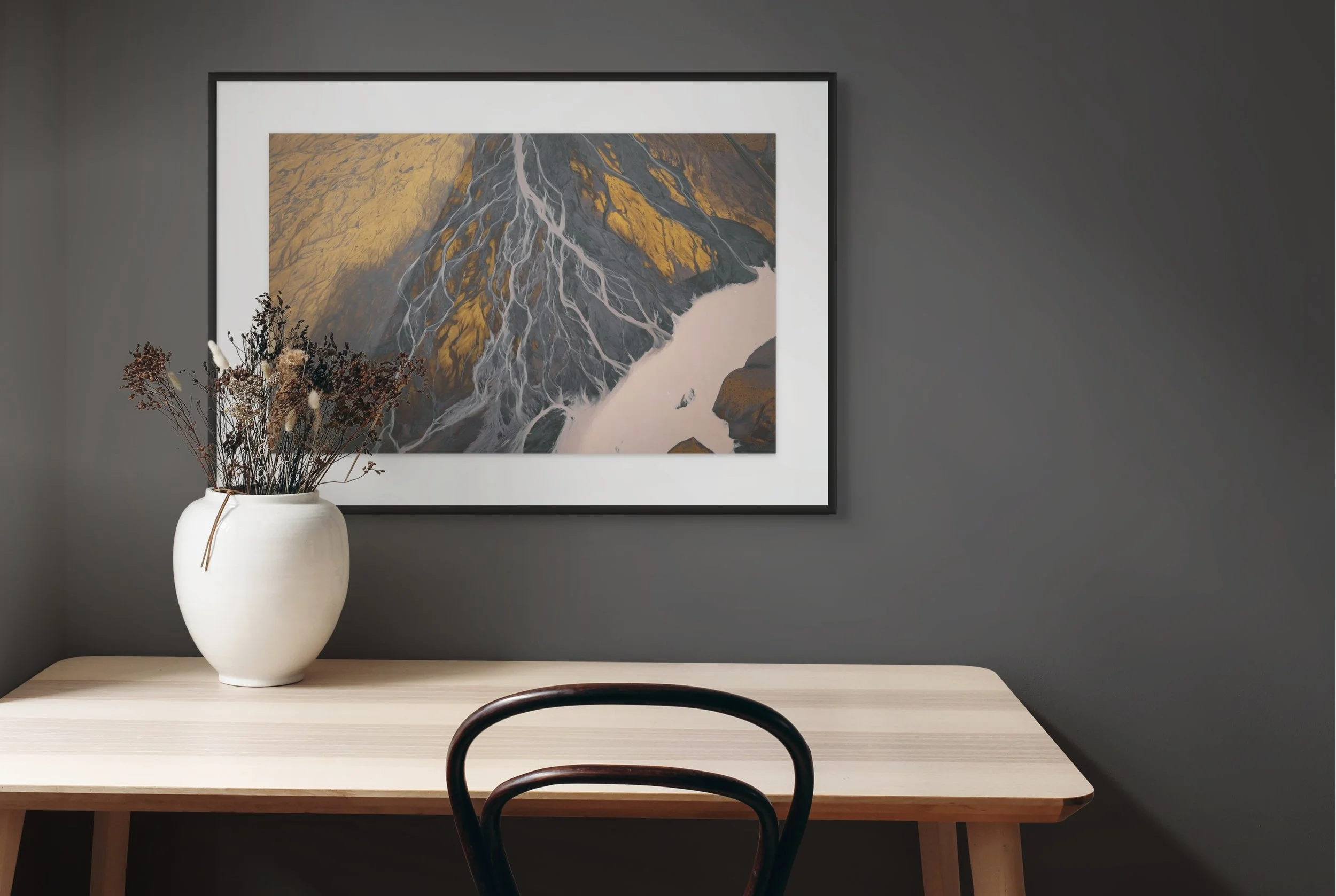  Shown: 16×24” Hahnemühle Fine Art Bartya Photo Rag with matte &amp; frame 