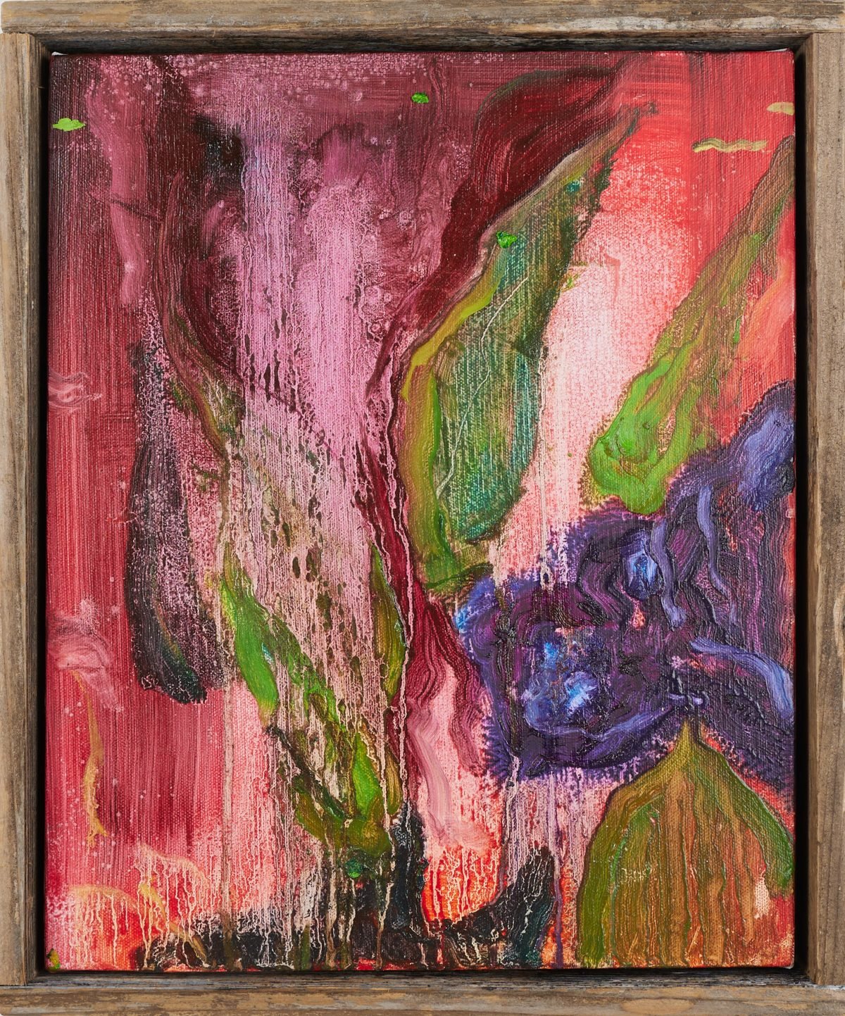 Untitled (salvaged), 2024
Oil, gesso, graphite, house paint on canvas
2” x 12”