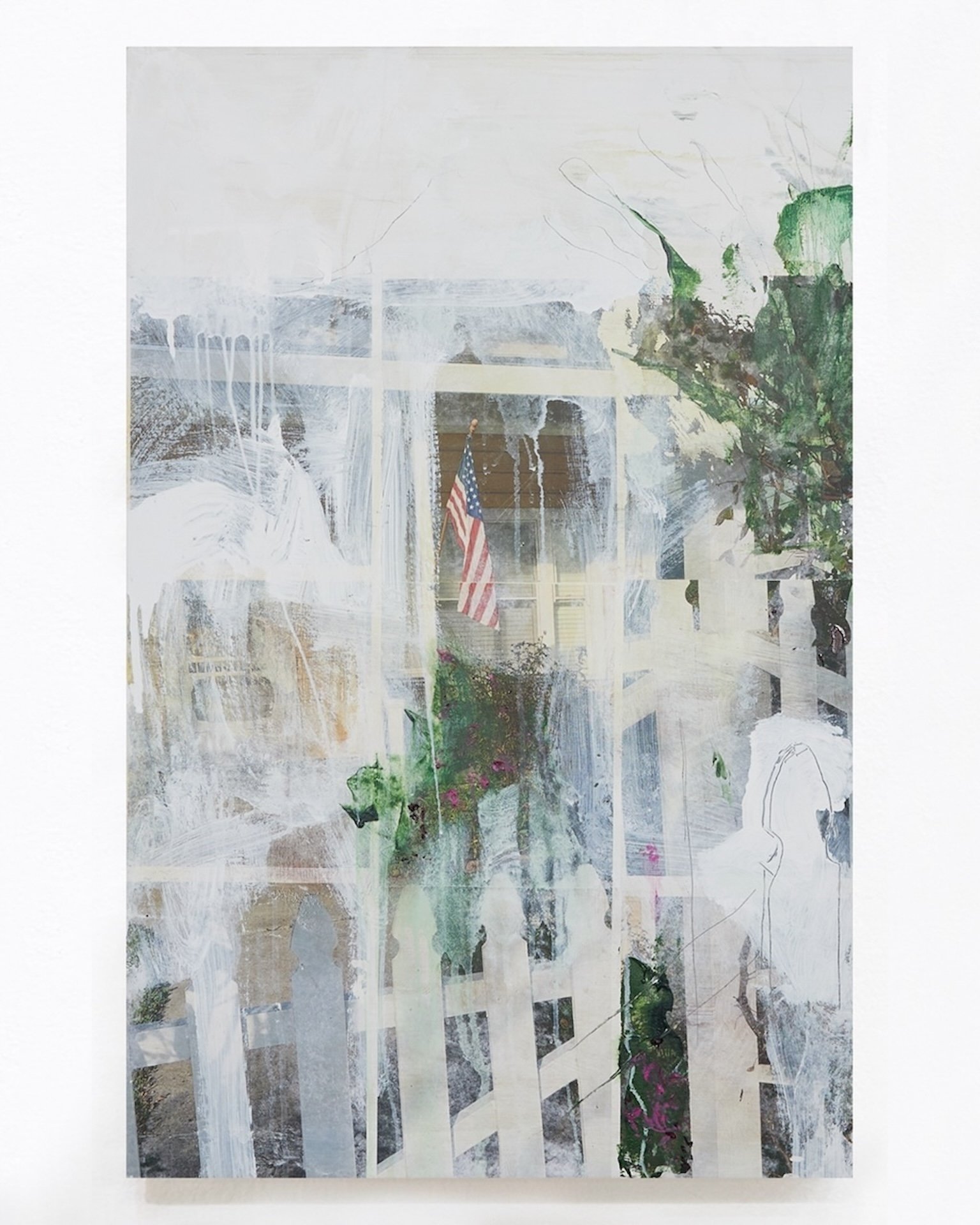 Untitled (flag), 2024
Oil, graphite, inkjet transfer on canvas
23” x 37”