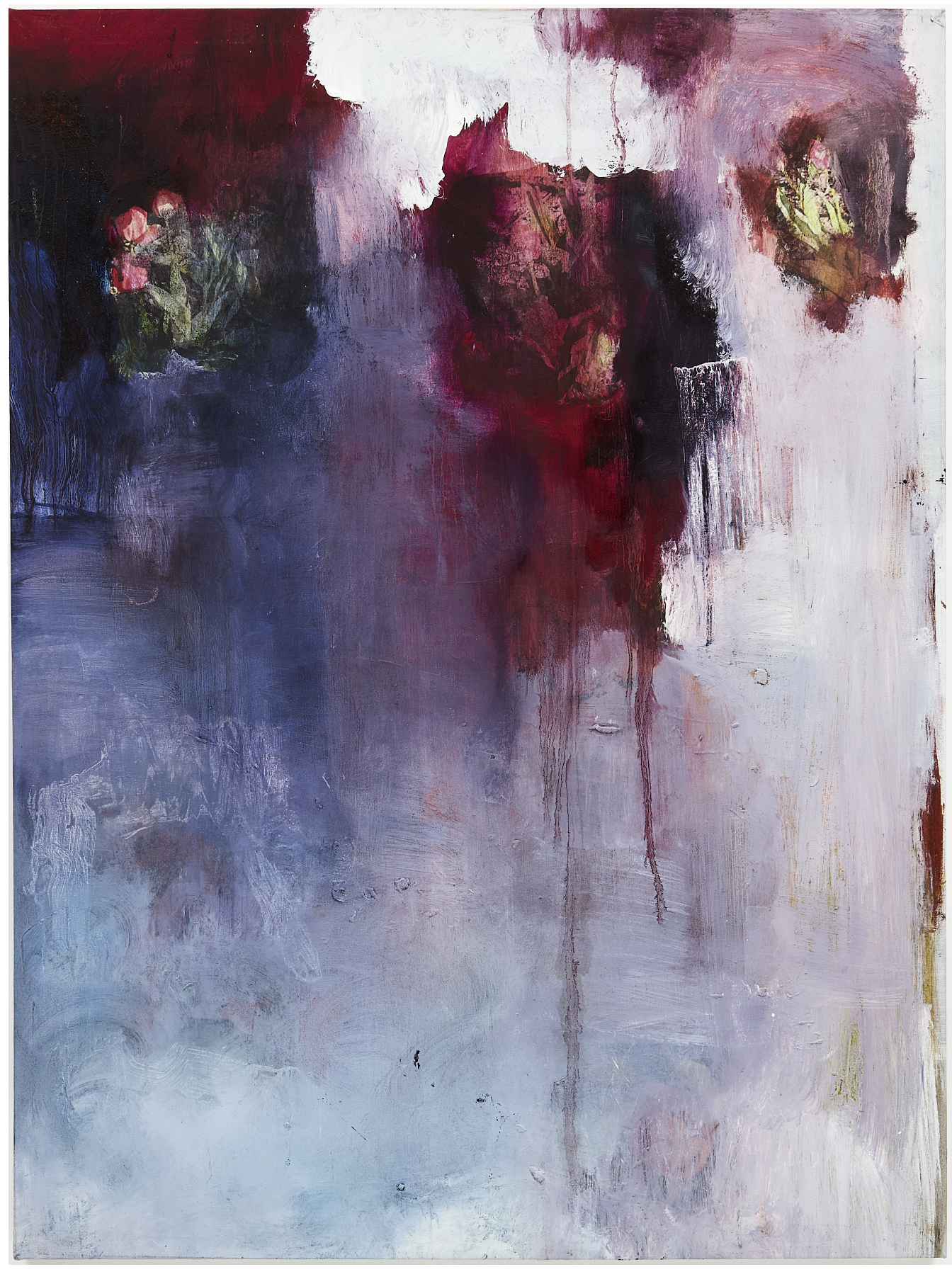 In The Breeze, 2024
Oil, gesso, graphite, house paint and inkjet transfer on canvas
48” x 36”