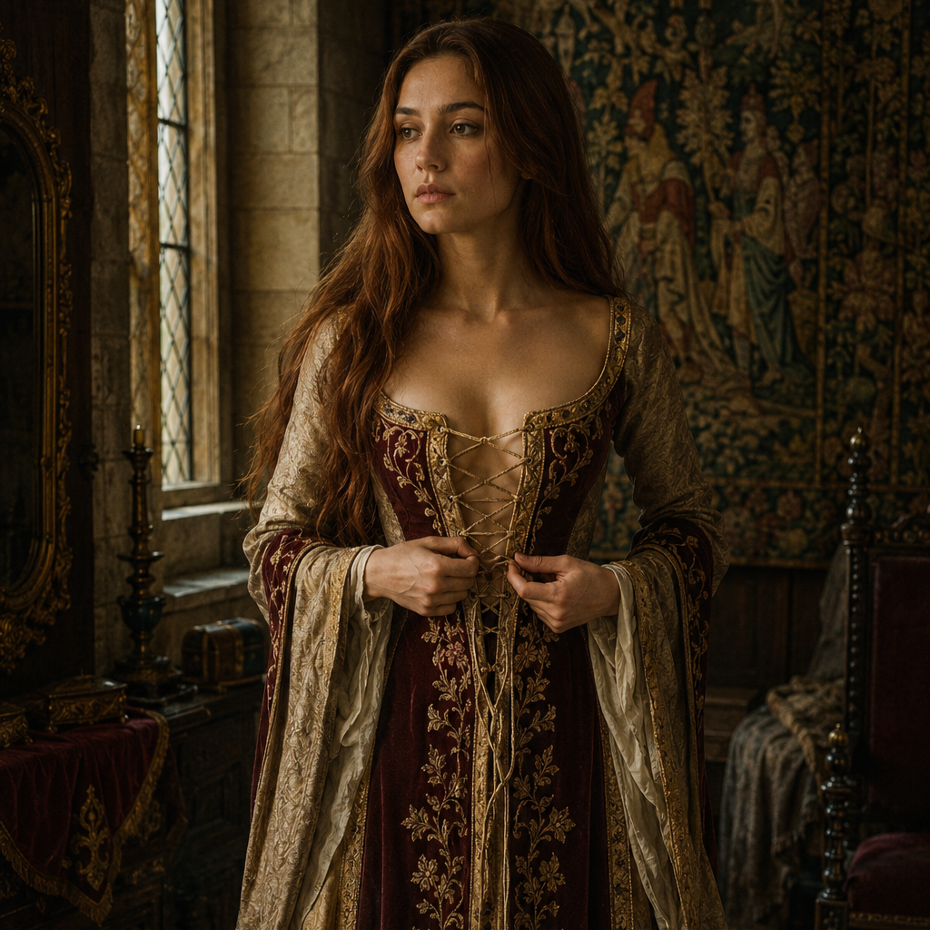 No lady of the court should be left to lace herself into her own kirtle, but desperation has a way of stripping away ceremony. 