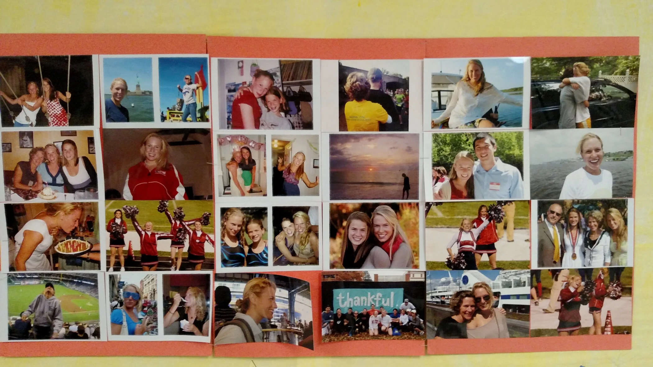 A collage of various photos showing people celebrating, traveling, and enjoying outdoor activities and gatherings.