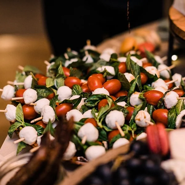 Appetizer catering setup for a wedding near the city of Pittsburgh