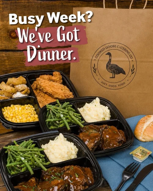 Homemade takeout meal from Cooked Goose