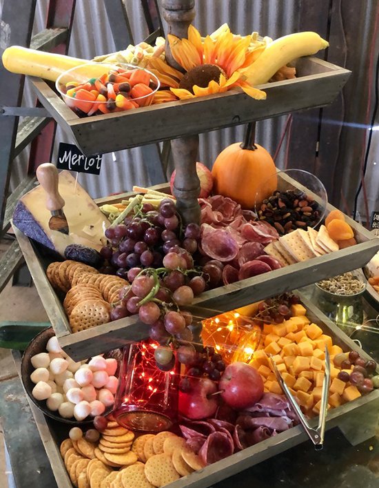Catered buffet table setup for a private event near Pittsburgh