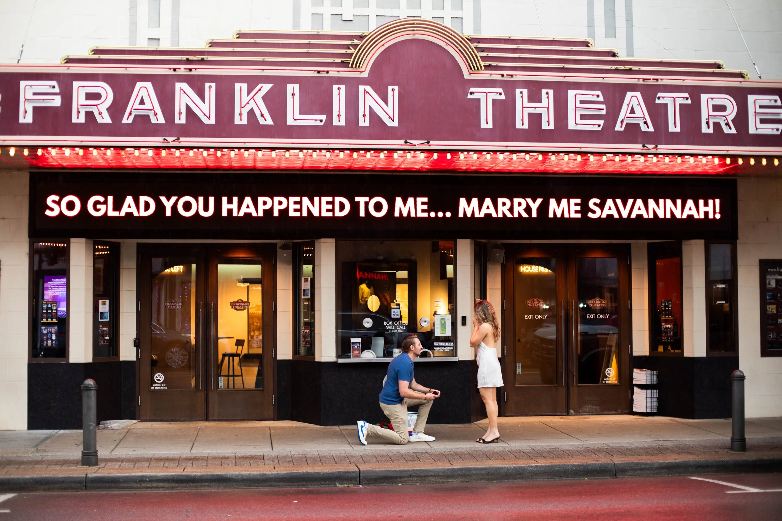 Jared &amp; Savannah | Downtown Franklin Theatre Proposal 