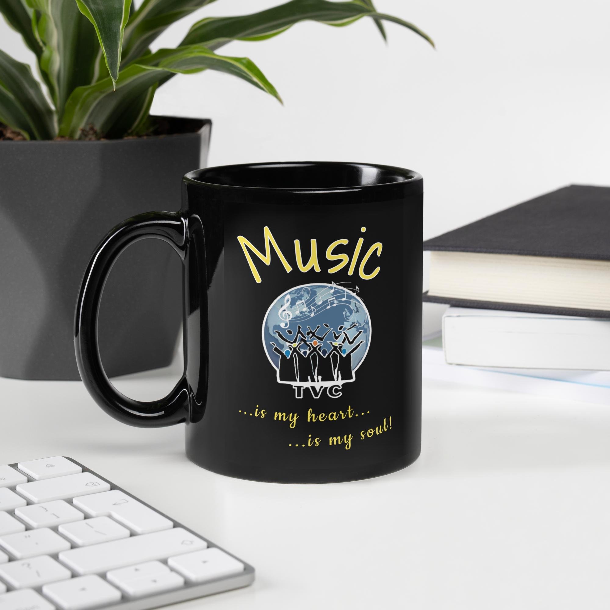 “Music Is My Heart, Music Is My Soul” TVC Signature Black Glossy Mug
