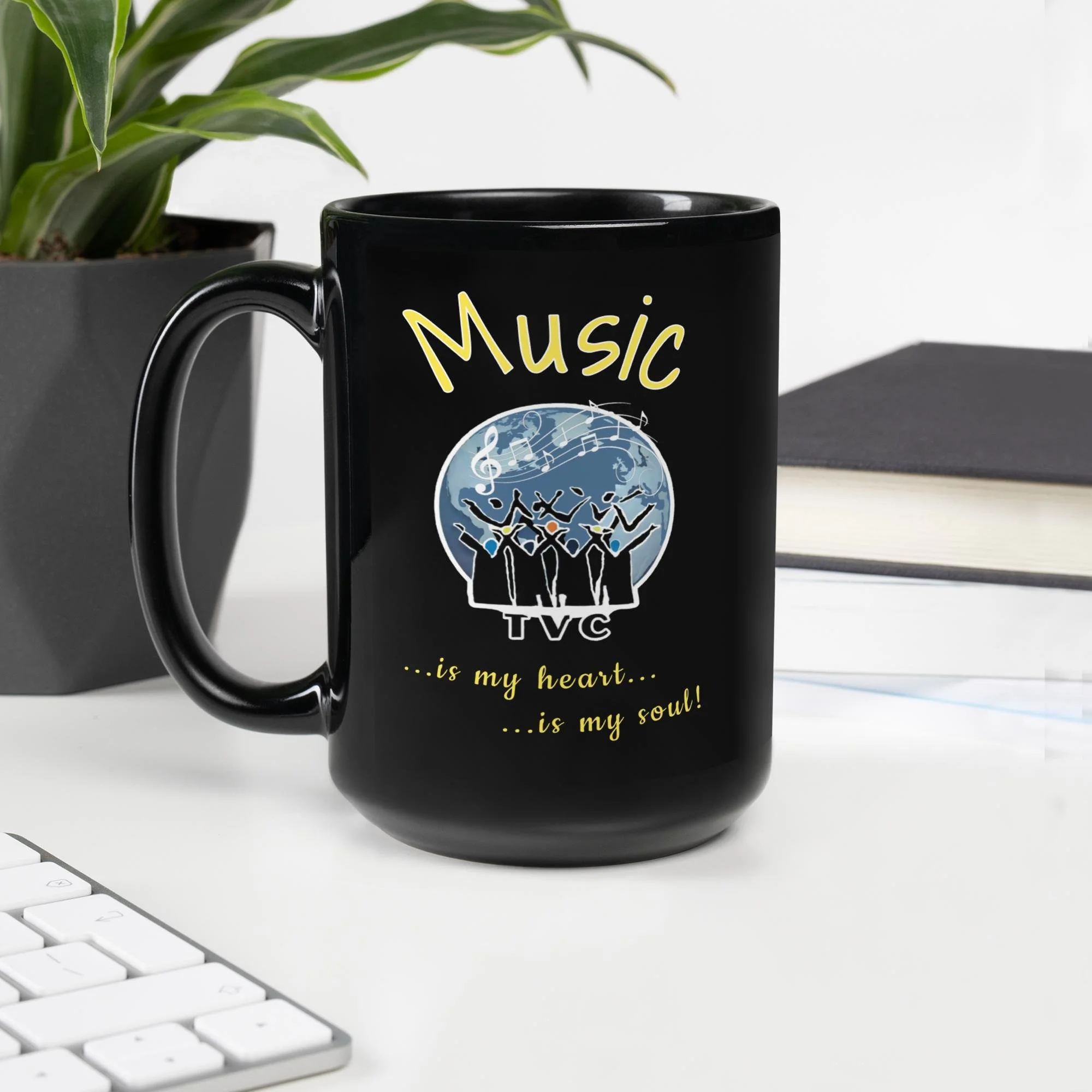“Music Is My Heart, Music Is My Soul” TVC Signature Black Glossy Mug