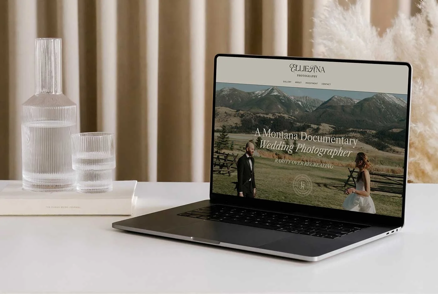 Wedding Photographer Website on Laptop