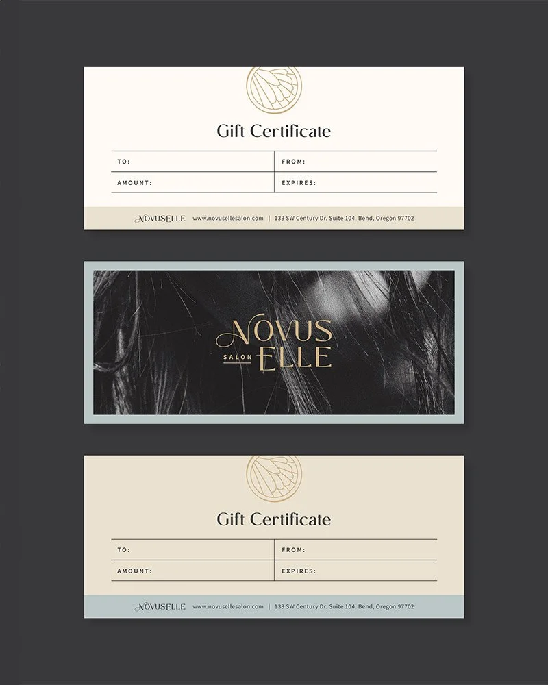 Salon Gift Certificate Custom Brand Collateral Design