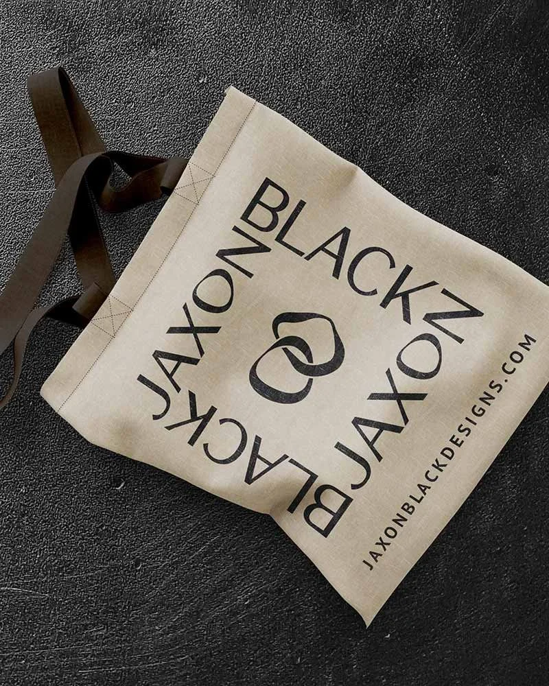 Logo on Totebag Design for Jaxon Black Designs by Everwest Design Studio in Bend, Oregon