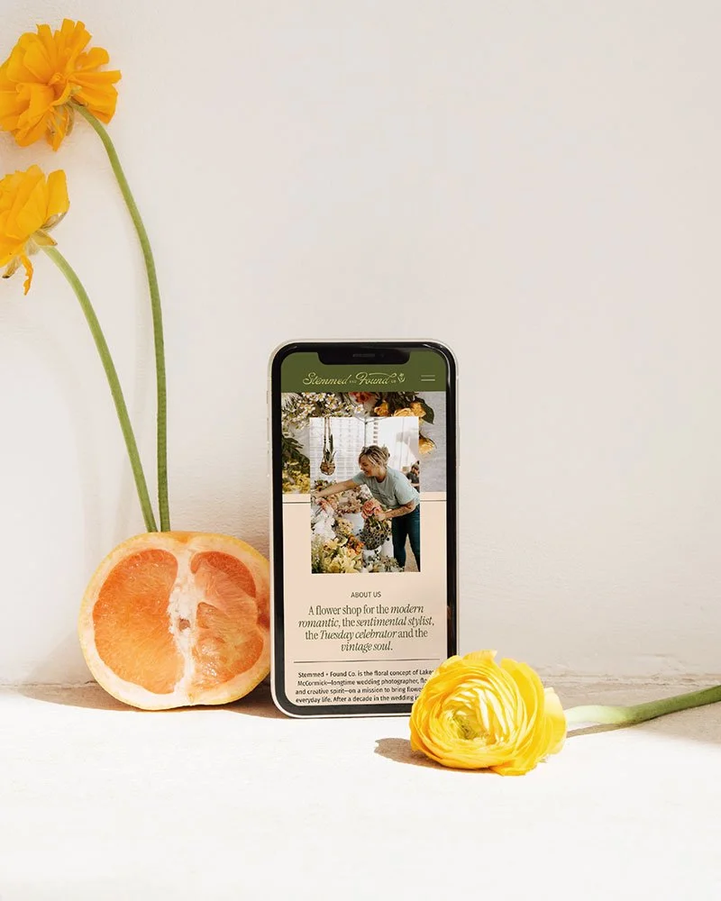 Stemmed and Found Co Flower Shop Mobile Website Design