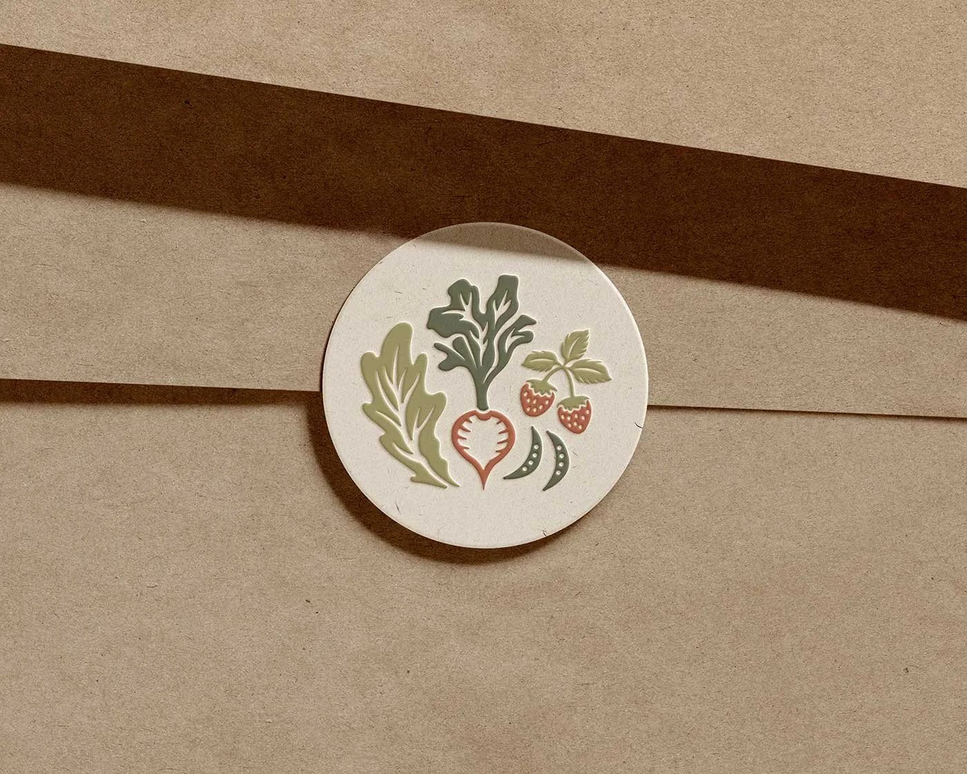 Farewell Market Natural Foods Store in Bend, Oregon Brand Stamp Produce Illustration