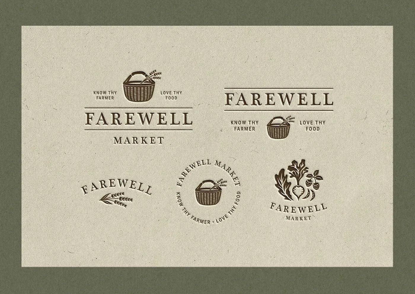 Farewell Market Natural Foods Store in Bend, Oregon Logo Suite Designs