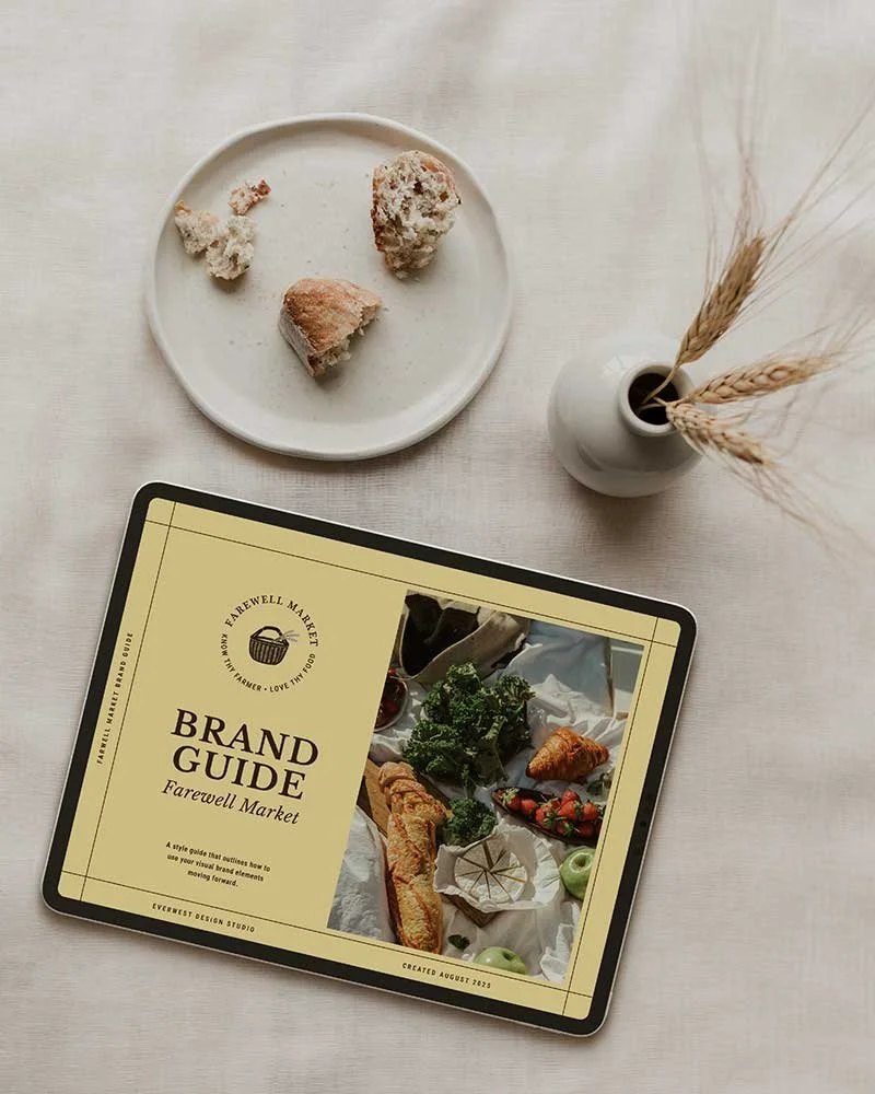 Farewell Market Natural Foods Store in Bend, Oregon Brand Guide on ipad