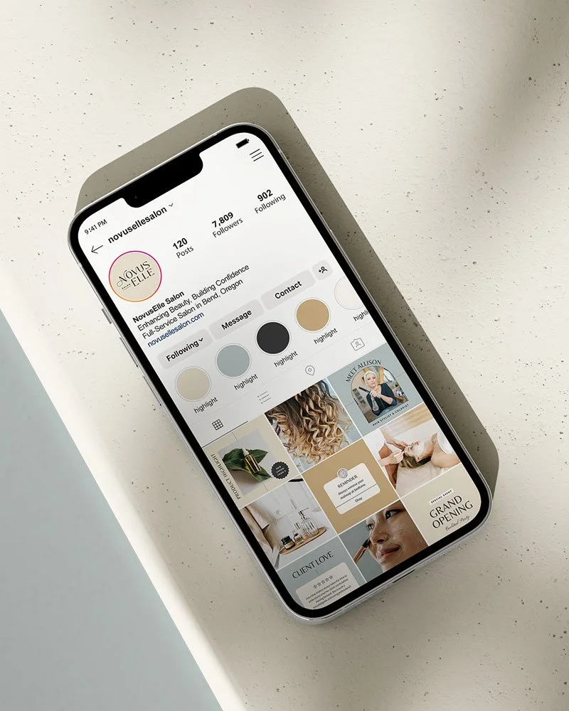 Social Media Design Instagram Templates for NovusElle Salon in Bend Oregon