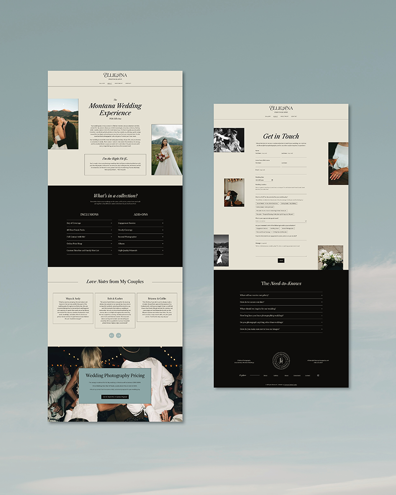 Wedding Photography Website Designs