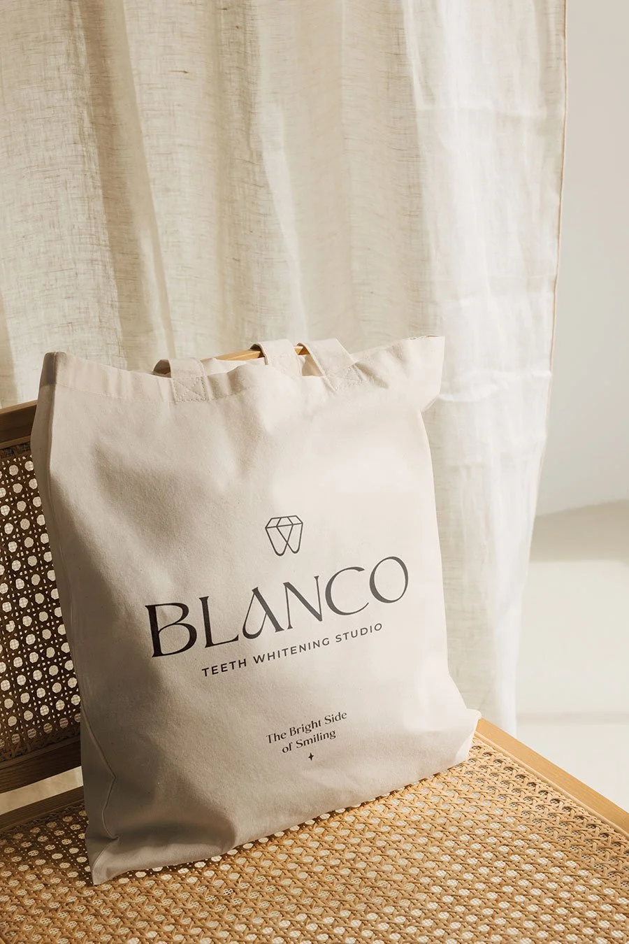 Blanco Teeth Whitening Studio Logo on Totebag