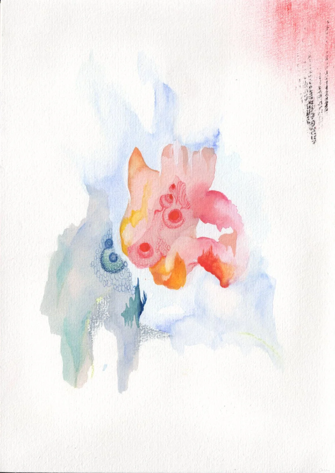 When you don't know what you're doing  Watercolor, Gouache, Pencil, Pastel  on paper, 14.8 x 21 cm / 5.83 x 8.27 in 