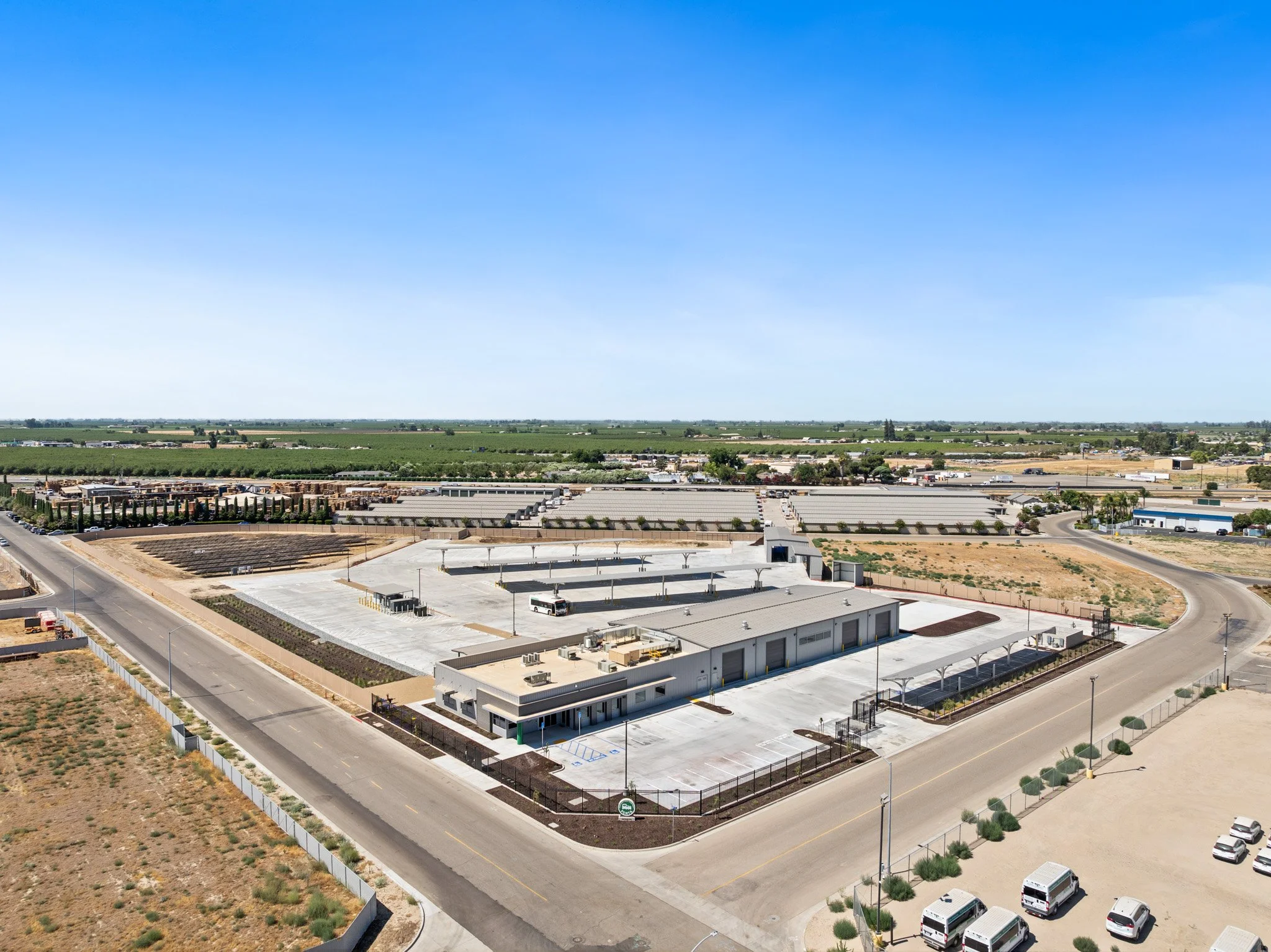 Fresno County Rural Transit Agency aerial exterior photo, Zumwalt Construction, Selma, CA
