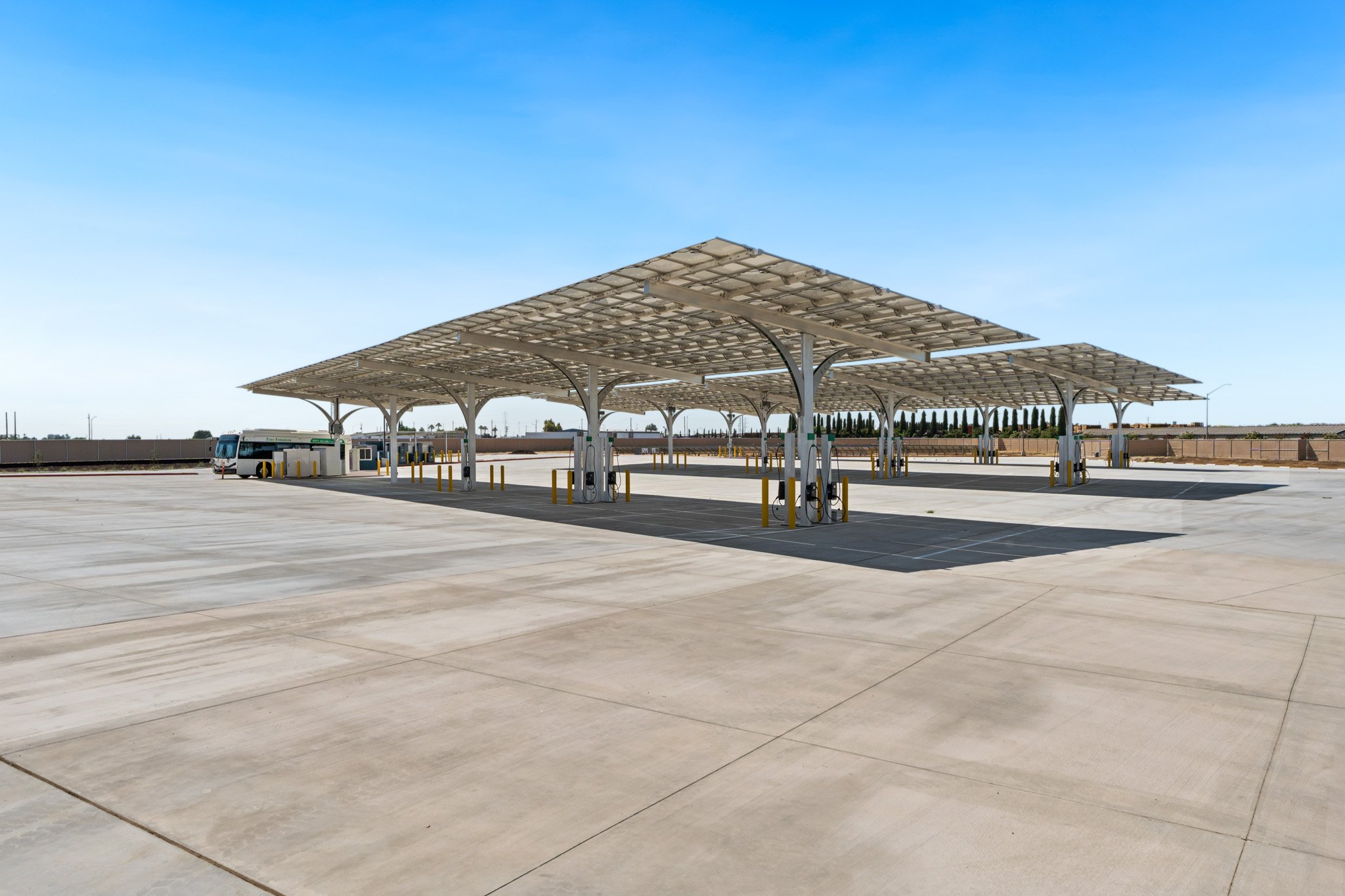 Fresno County Rural Transit Agency solar canopy bus facility, Selma, CA