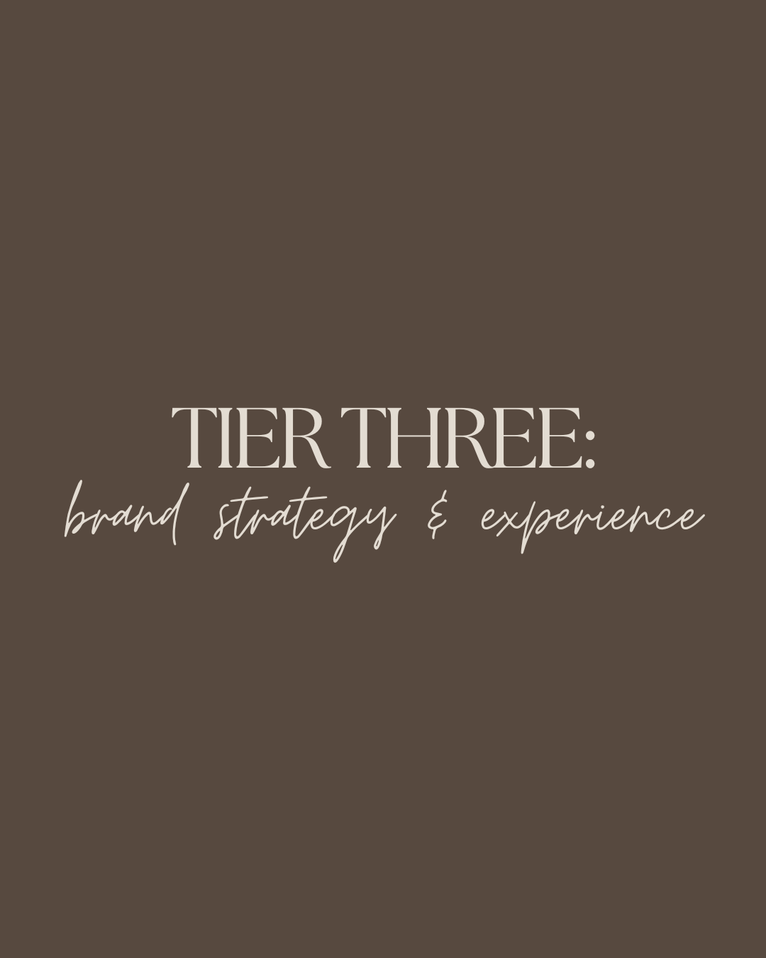 Tier 3: The Total Brand & Strategy Experience (25% Booking Deposit)