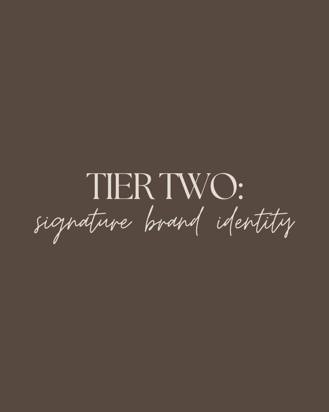 Tier 2: The Signature Brand Identity (25% Booking Deposit)