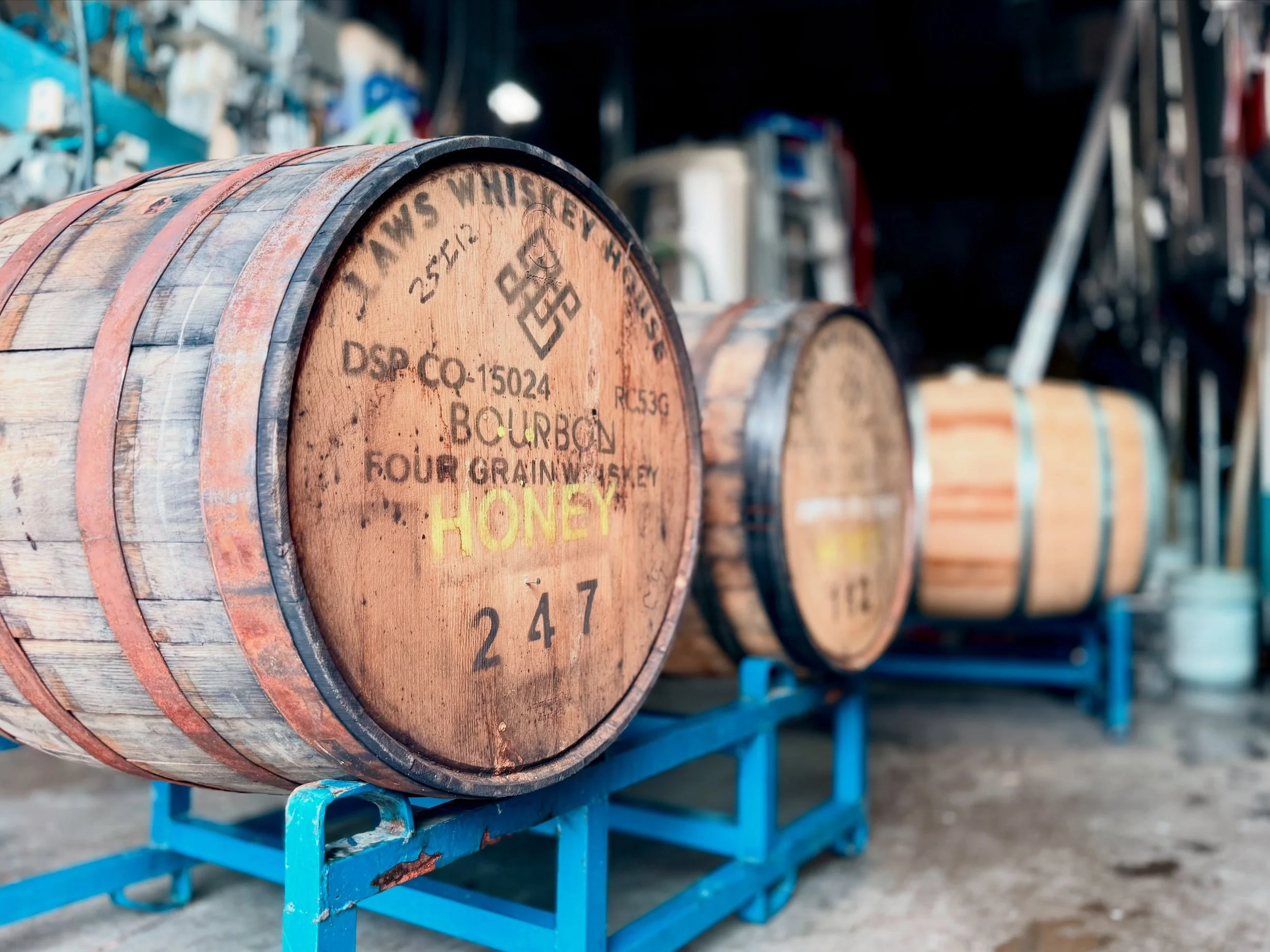 We picked up a few special barrels from our friends over at @lawswhiskey this week 🍯🤤 

Any guesses as to what we filled them with?  First correct answer wins a bottle when it&rsquo;s released! ✌️