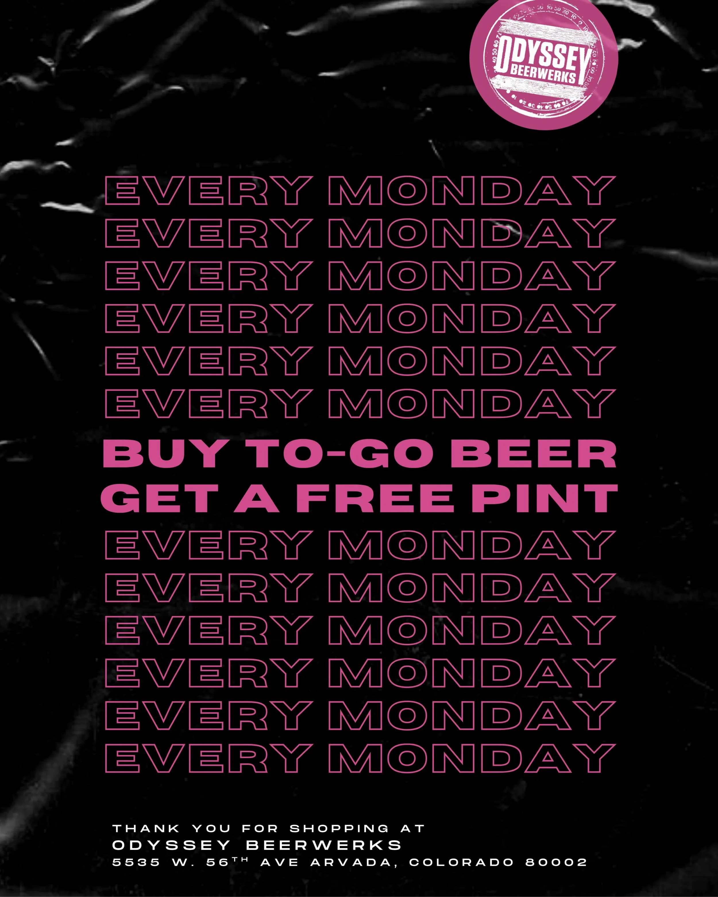 FREE BEER TODAY

No seriously. Free beer on Mondays. Every single Monday. All you have to do is buy a 4 or 6-pack and we&rsquo;ll hook you up with a pint of beer, on us 🤘

We&rsquo;ve got @arvadarunners in the house tonight taking off at 6:15pm and 