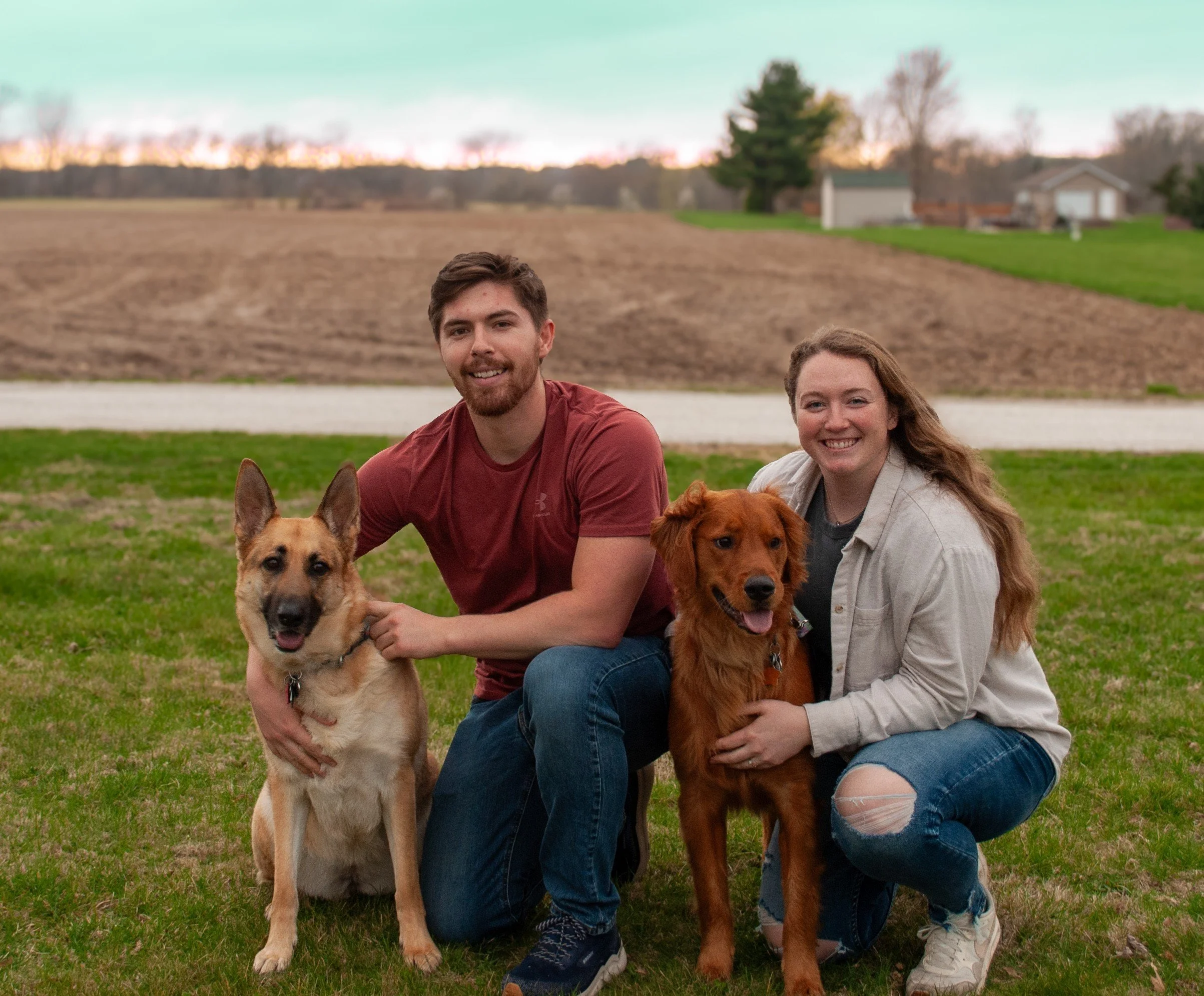 Dr Talon with girlfriend Danielle and dogs Maze and Kona