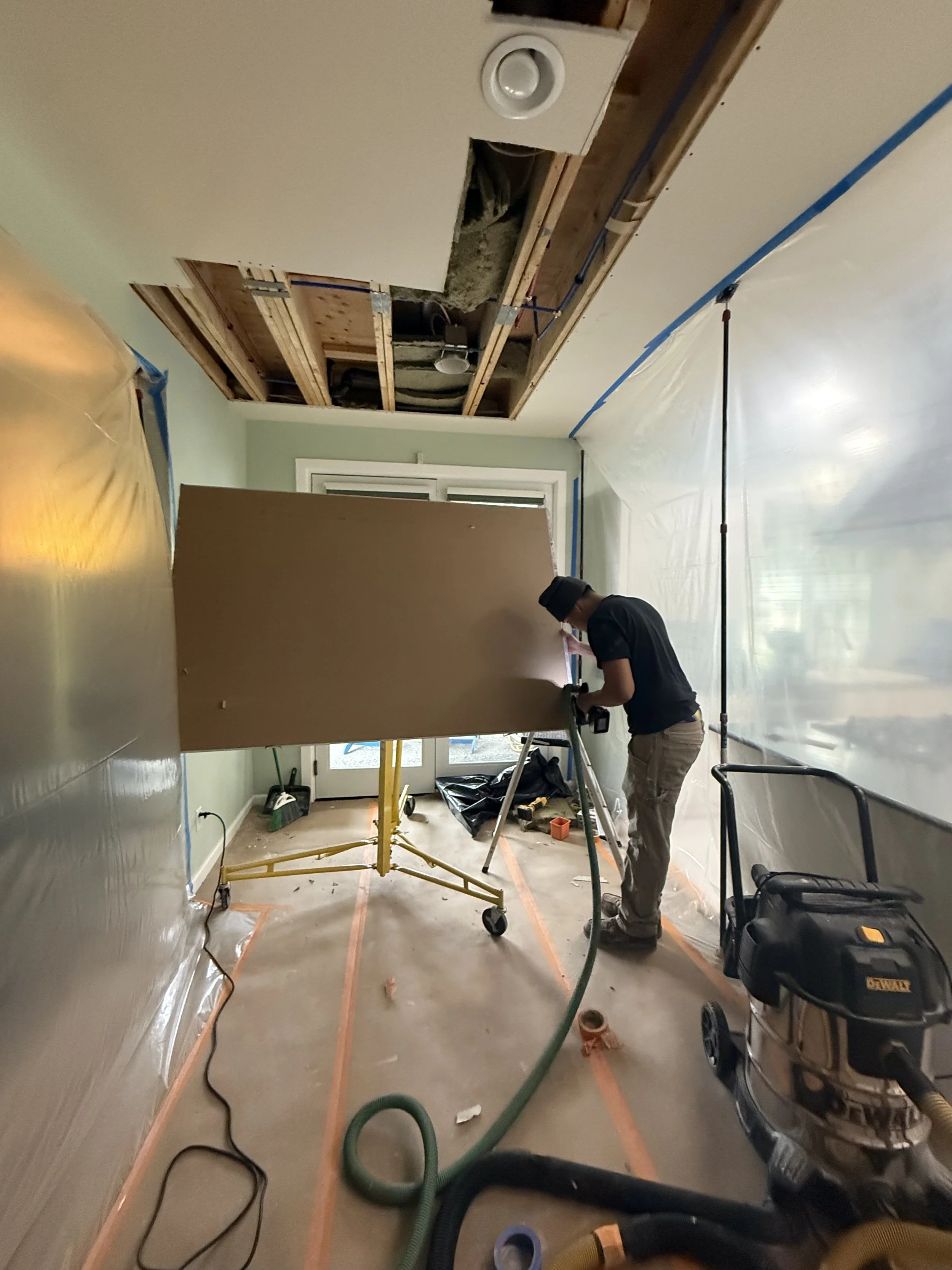 Ceiling damaged by leaky pipes in Bothell, WA