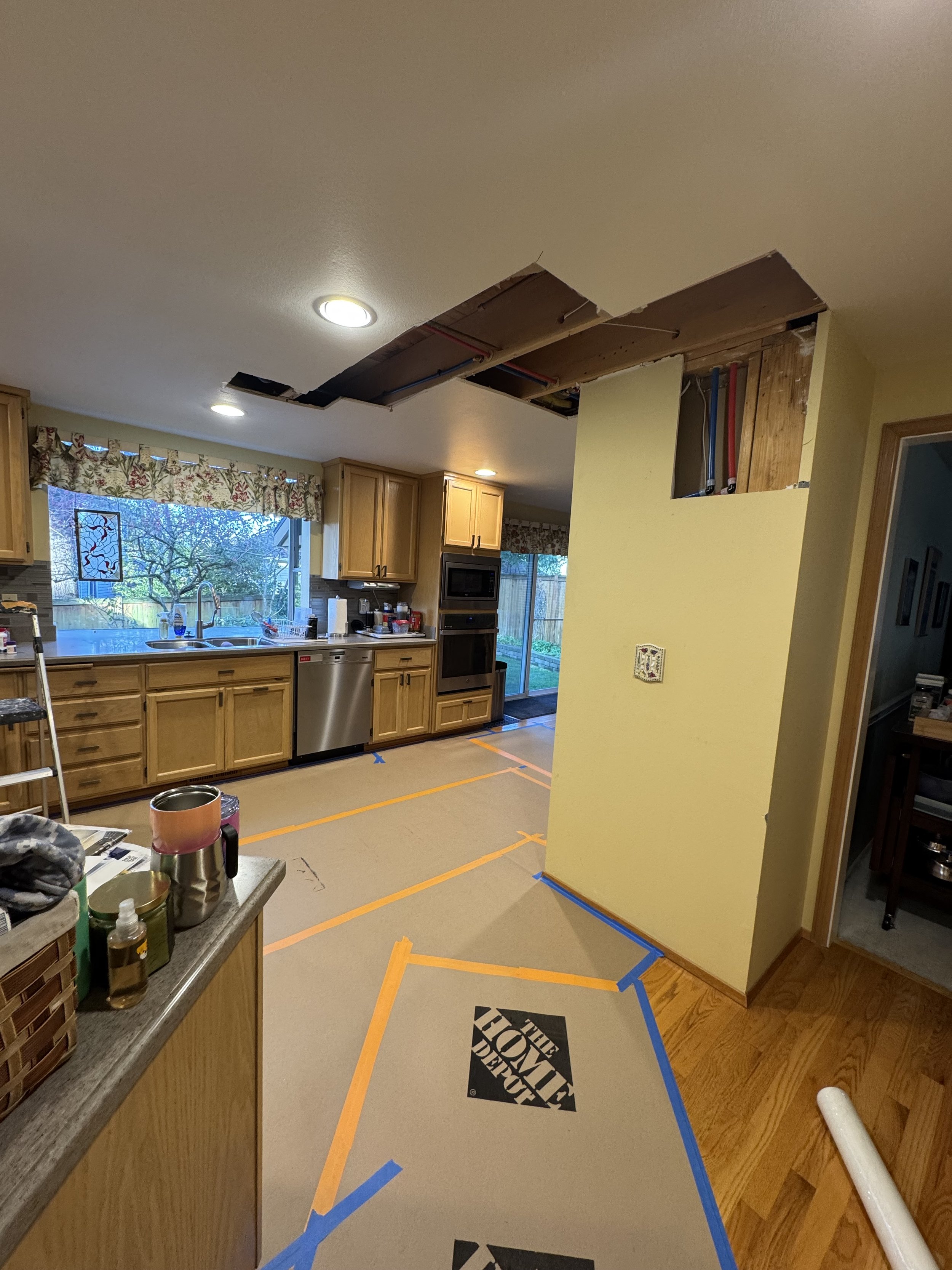 Kitchen water damage.