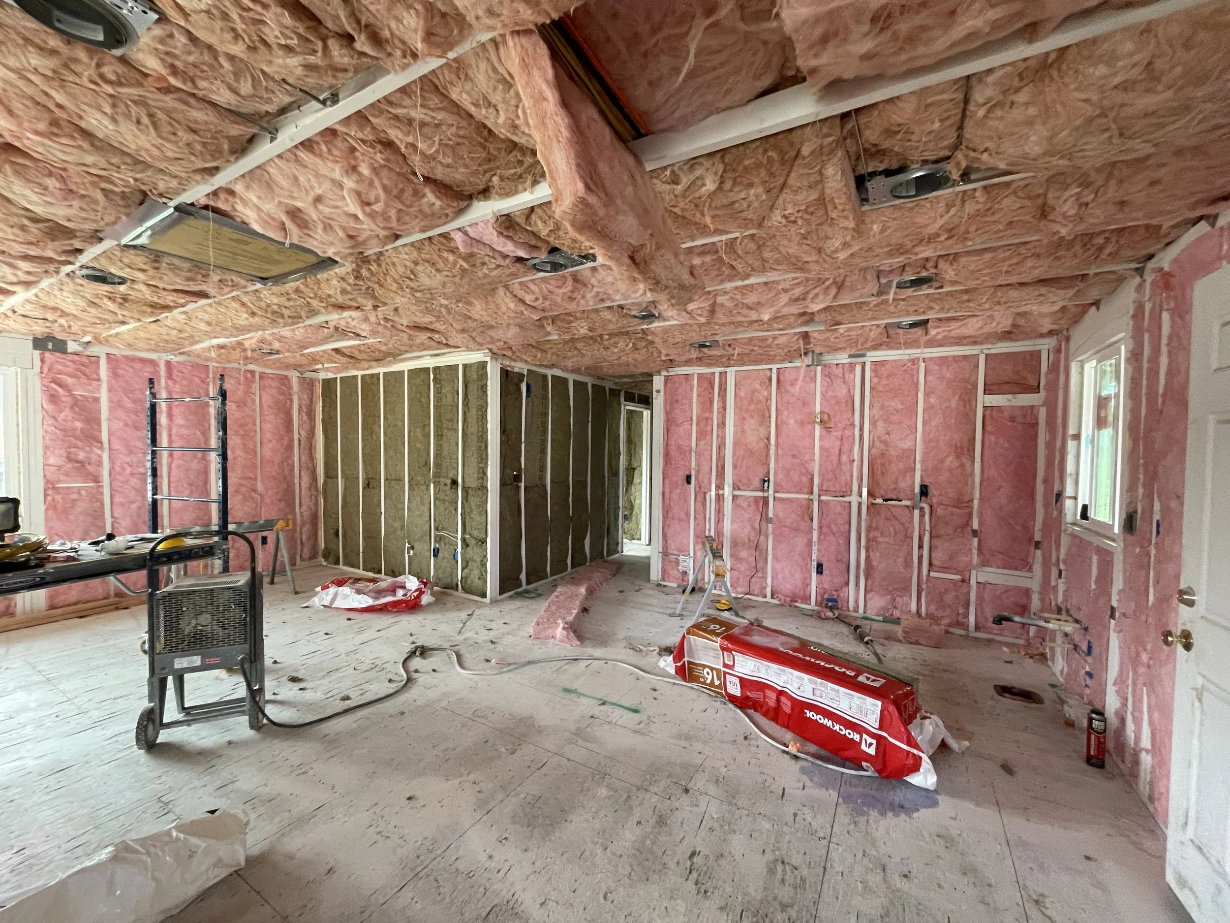 Home affected by water damage is reinsulated in Lynnwood, WA,