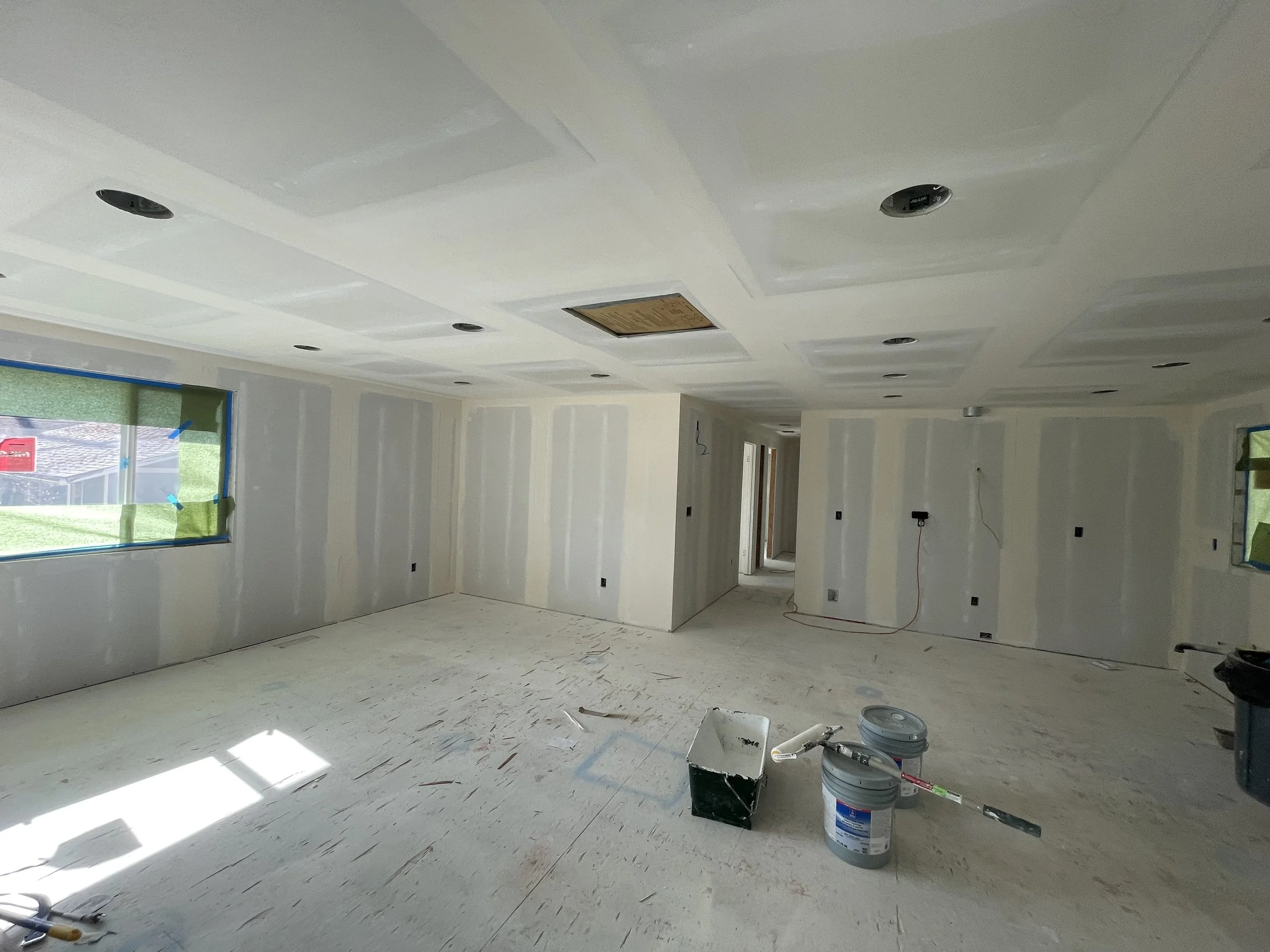 Drywall has been installed and finished after water damage in Lynnwood, WA