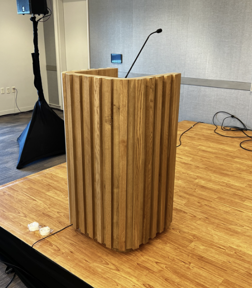 Slatted Wood Podium