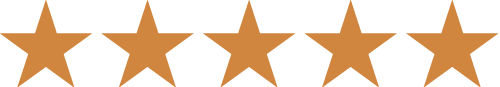 Five gold stars indicating a high rating