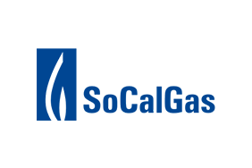 SoCalGas logo with blue flame icon and text